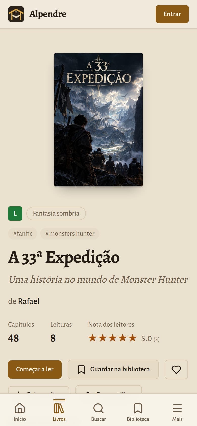 Site Alpendre no celular (outra tela)