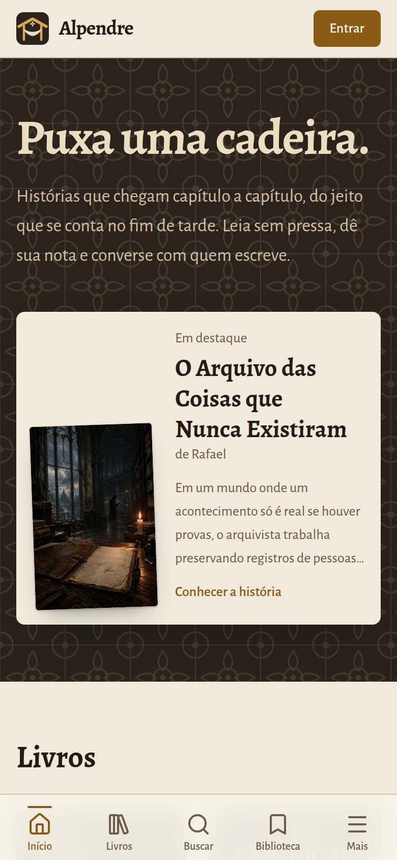 Site Alpendre no celular
