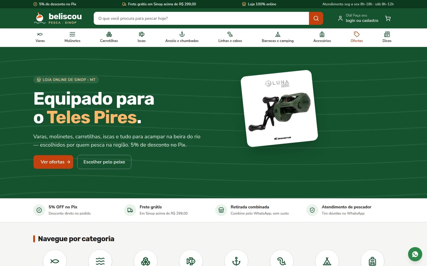 Página inicial do site Beliscou no computador